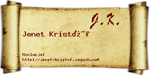 Jenet Kristóf névjegykártya